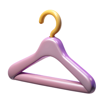 Clothes rack 3d illustration isolated on the transparent background png