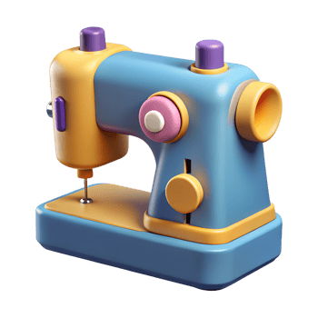 Sewing machine 3d illustration isolated on the transparent background png