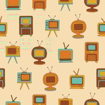 Collection of TV Seamless Pattern illustration Design vector