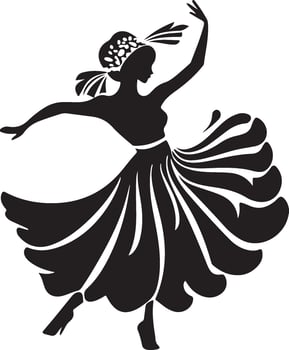 silhouette of a woman dancing in a dress vector