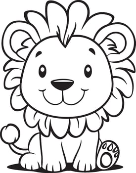 lion coloring pages for kids vector