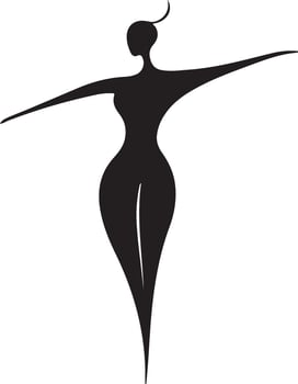 a silhouette of a woman in a pose vector