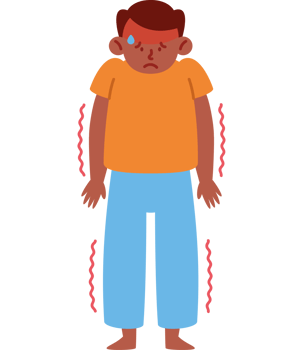 Illustration of a man with a rash on his face png