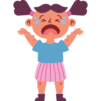 A cartoon girl crying with her hands out png