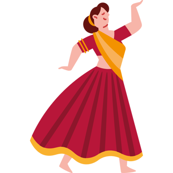 A woman in a red dress dancing png