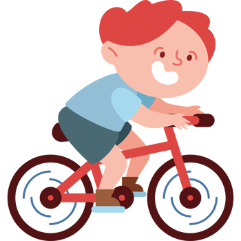 A boy riding a bike on a black background png