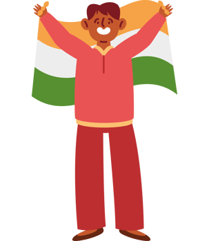Indian man holding indian flag png