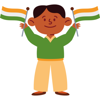 Indian boy holding indian flag png