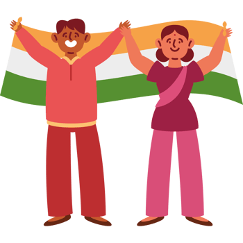 Indian flag cartoon illustration png