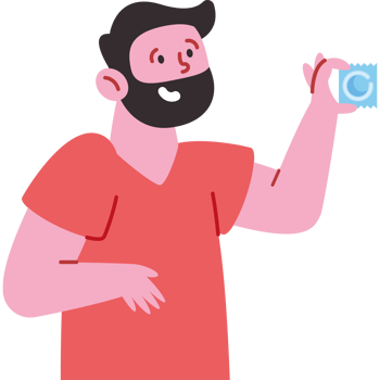 A man holding a condom in his hand png