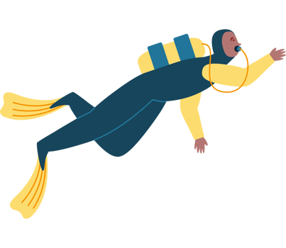 A man in a scuba suit is diving png