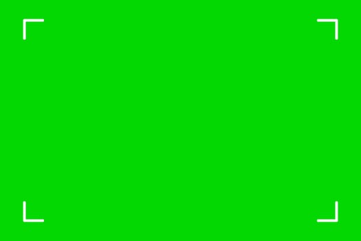 Green screen chroma key background, viewfinder camera frame, film screen template, overlay. Cinema display with grid. vector