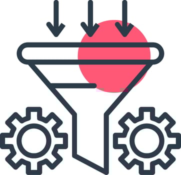 Conversion Rate Optimizer Line with small circle background Icon vector