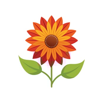 Gazania flower isolated flat illustration on white background vector