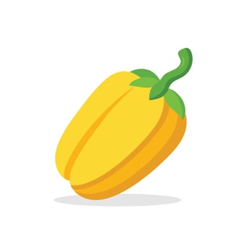 Yellow paprika flat illustration white background vector