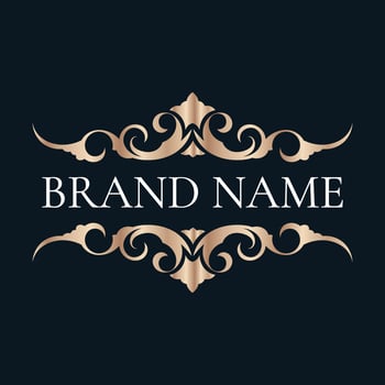 Vintage luxury ornamental logo with floral ornament. - . vector