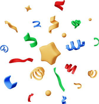 3D colorful party confetti png