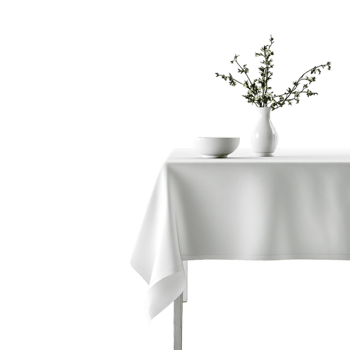 A white table with a vase of flowers on it png