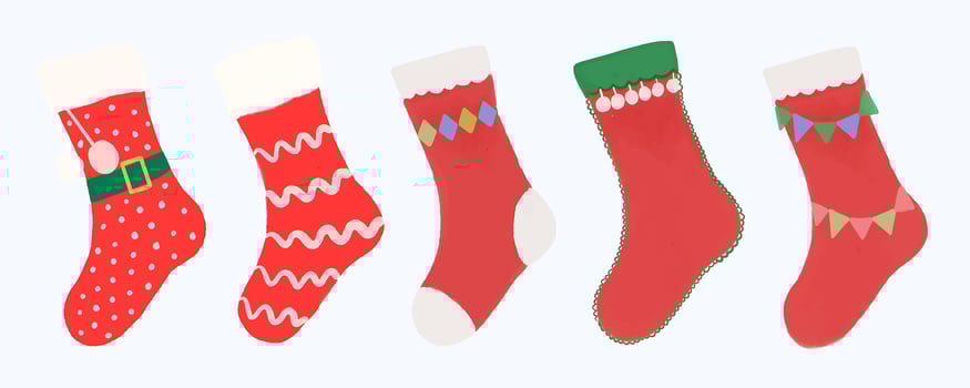 Whimsical Watercolor Christmas Sock Art. Adorable Festive Stocking Illustration for Holiday Decor and Gifts. Perfect for Christmas Cards vector