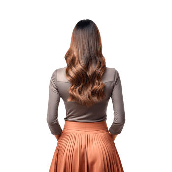 A woman with long hair and a skirt png