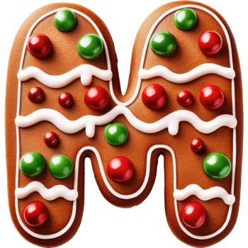 Letter M Christmas Gingerbread png