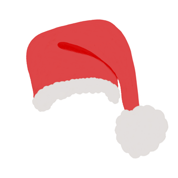 A hand drawn watercolor illustration of a cute red and white winter hat, perfect for cozy seasonal fashion designs. png