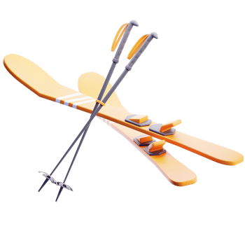 Alpine Skiing 3D Illustration png