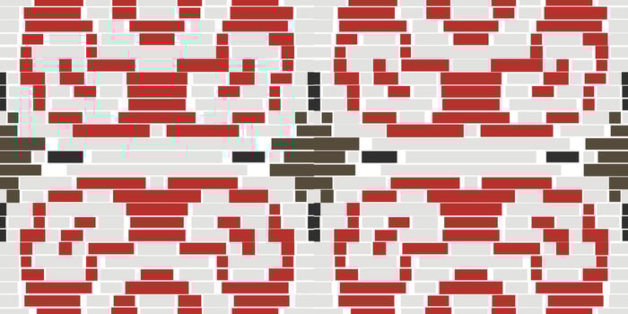 Pixel Art Ndebele Traditional Pattern Artfolk Embroidery, Aztec Geometric Ornament Print. Design for Carpet, Wallpaper, Clothing, Wrapping, Fabric vector