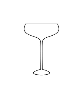 Outline cocktail glass icon. Linear logo, sketch, doodle. Crystal glass, goblet, glassware. Margarita cocktail. Sommelier. Party, celebration time. Contour. vector
