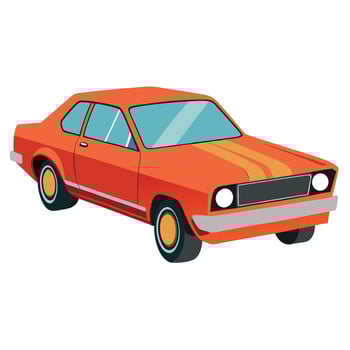 An orange car on a white background vector