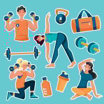 Diverse Fitness Activities Illustration vector