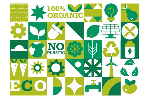 Geometric modern eco friendly background. Abstract nature seamless pattern. Bauhaus. vector