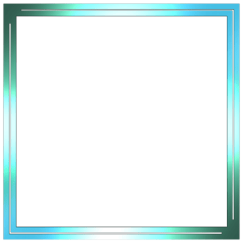 Metallic blue and green square frame on a transparent background png