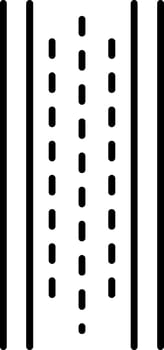 A black and white image of a road with a line of dots vector