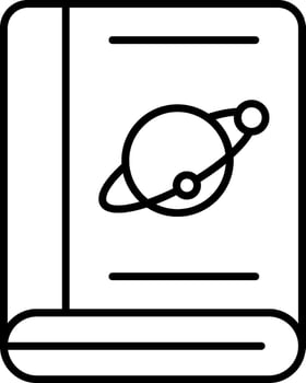 An open book with a planet on it vector