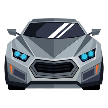 A cartoon car with blue eyes on a white background vector
