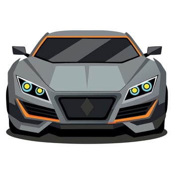 A cartoon car with orange and gray lights vector