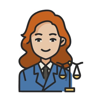 A woman in a suit holding a scale vector
