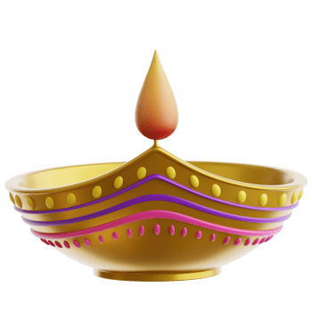 Diya Lamp 3d Illustration png