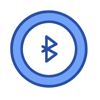 A blue and white bluetooth symbol vector