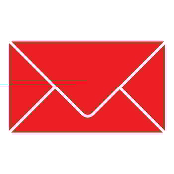 An red-coloured curved corner message icon on a white background vector