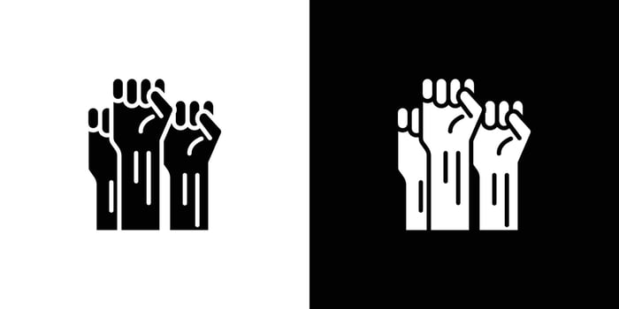Raised fists icon Art design illustration vector