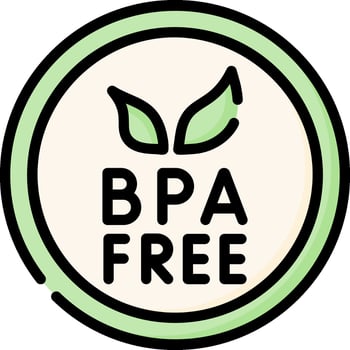 Bpa free label with green leaf vector