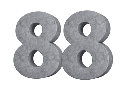 3d Concrete Number Eighty eight 88 Digit Made Of Grey Concrete Stone 3d Illustration png