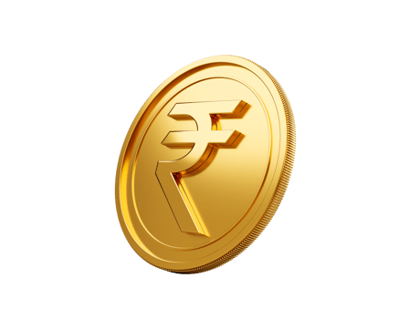 3d Golden Shiny Rounded Indian Rupee Coin 3d Illustration png