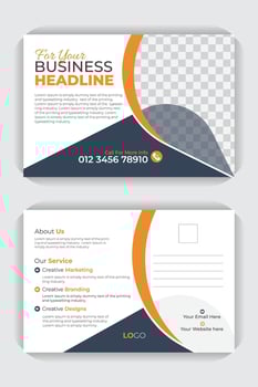 Simple and corporate style professional business postcard or EDDM template design. creative, modern, corporate, professional, business postcard design template vector