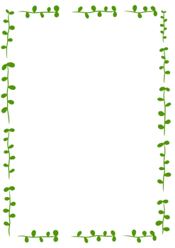 A4 paper frame green leaves png