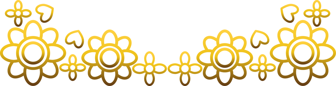 Golden Outline of Floral Beauty png