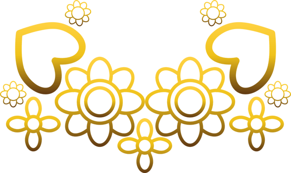 Gold Flower Edge for Stationery png