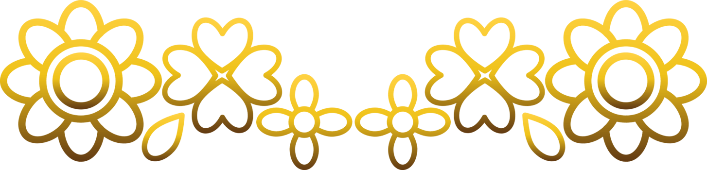 Golden Garden Frame with Florals png